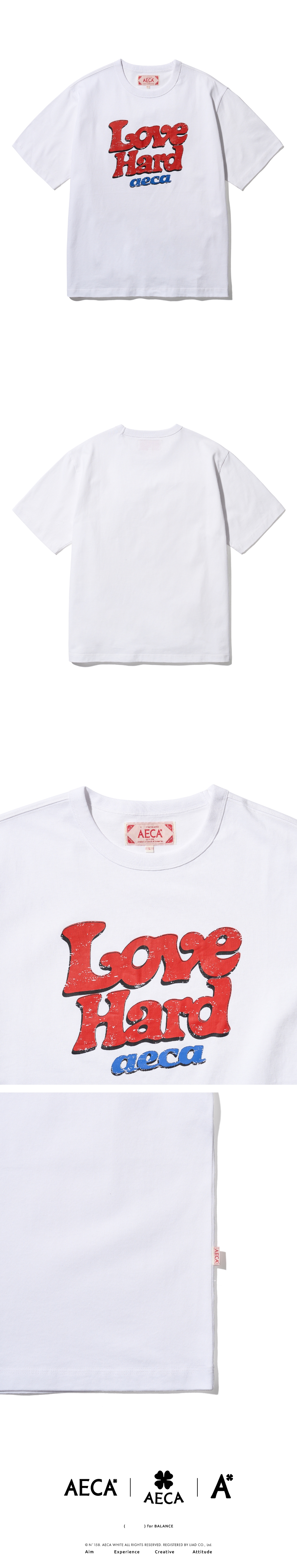 【韓国AECA WHITE エイカホワイト】LOVE HARD HALF SLEEVE-WHITE MUSINSA公式 | AECA WHITE LOVE HARD HALF SLEEVE-WHITE